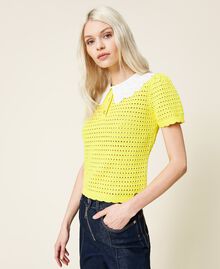 Regular jumper with removable collar Vivid Yellow Woman 221AT3152-04