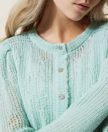 Cardigan en maille tricotée Vert « Lichen » Femme 222AP3551-05