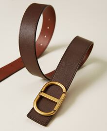 Cintura reversibile in pelle Bicolor Cuoio Scuro / Cuoio Donna 212TO5093-03