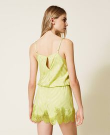 Pyjama combinaison avec dentelle rebrodée Vert « Green Oasis » Femme 221LL2FFF-03