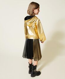 Laminated georgette long skirt Multicolour "Gunpowder" Silver / Gold / Black Child 222GJ2440-03