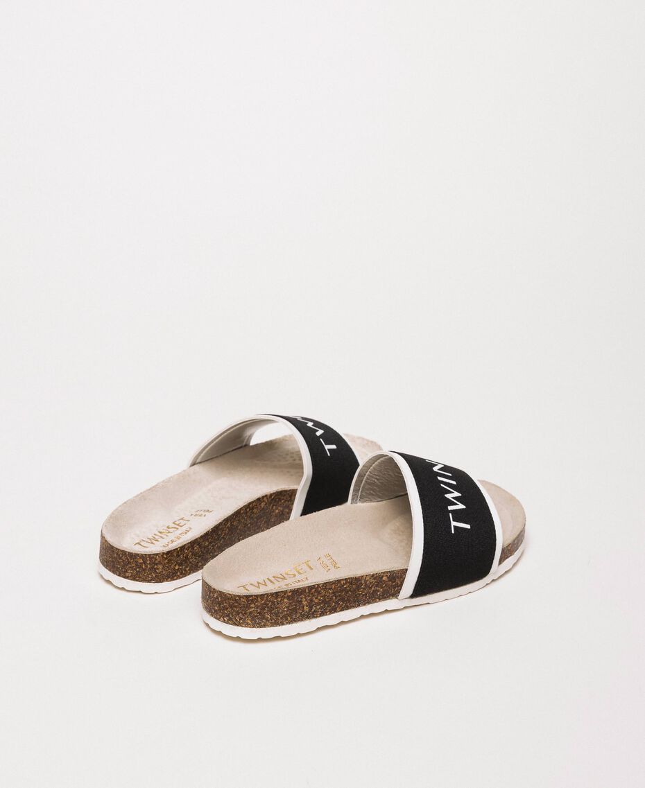 Slide-Sandalen aus Textil mit Logo Weiß Kind 201GCJ020-03