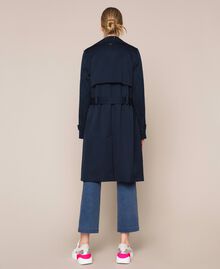 Water repellent double breasted trench coat Midnight Blue Woman 201TQ2012-03