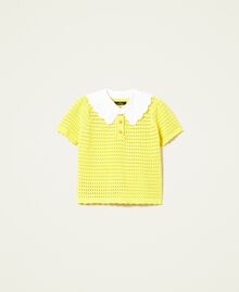 Regular jumper with removable collar Vivid Yellow Woman 221AT3152-0S