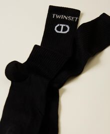 Terry socks with lurex logo Black Child 222GJ4560-02