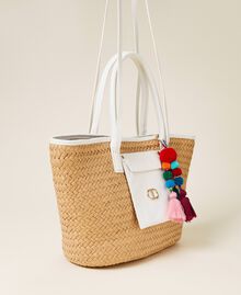 Shopper with pompom Two-tone "Cuban Sand" Beige / Lily Woman 221TD8050-02