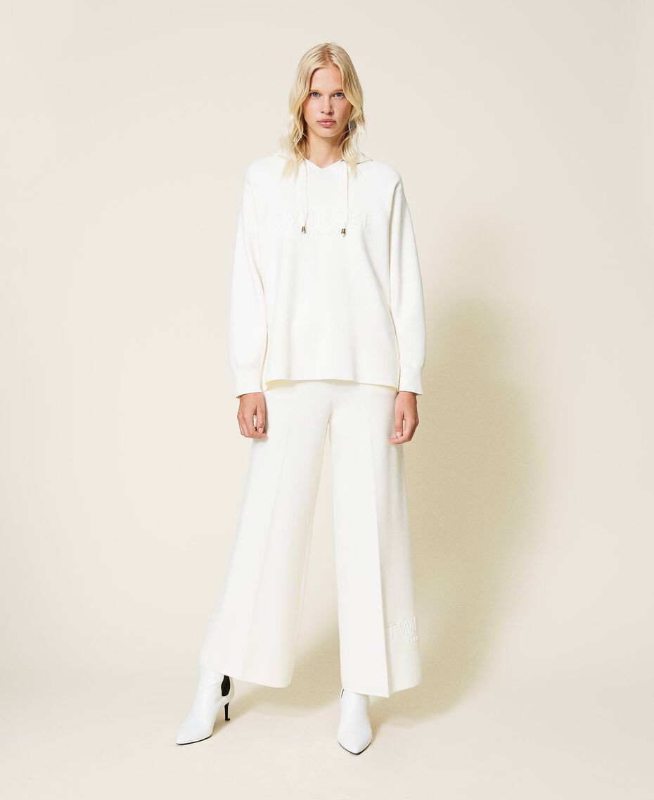 Knit palazzo trousers White Snow Woman 212TP3247-01