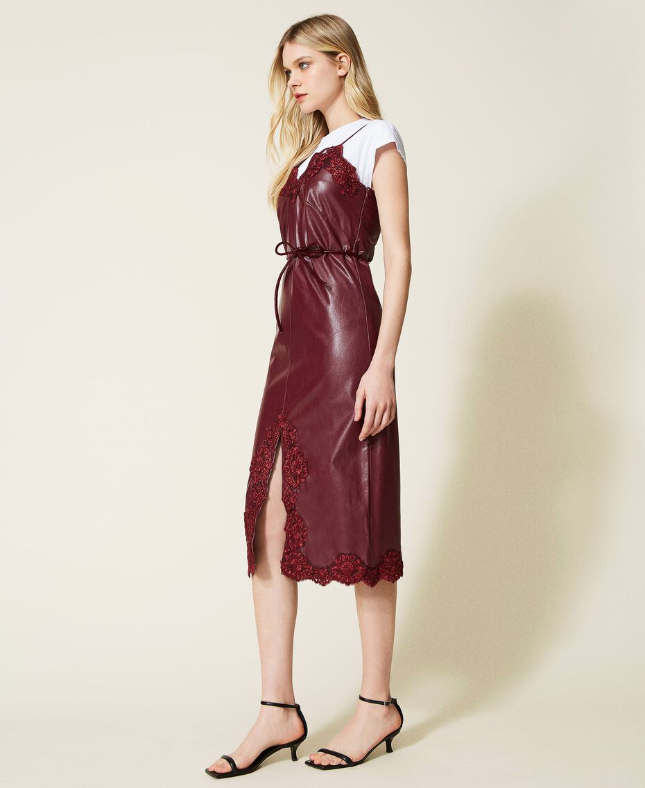 Midi dress with lace and t-shirt Grape Woman 222TP2080-03