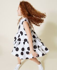Poplin dress with polka dot print Polka Dot Print Off White Background Child 221GJ2098-03
