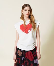 T-shirt avec cœur et cordons coulissants Lys Femme 221TQ2082-01