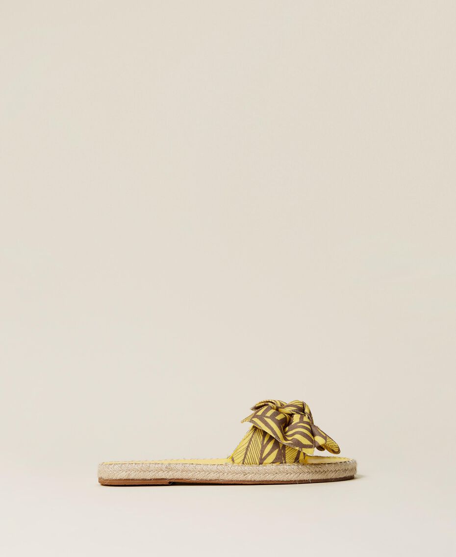 Sandales slides avec nœud Imprimé « Flower Stripes » Femme 221ACT170-02