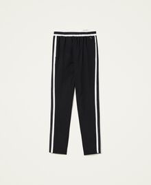 Pantalon avec bandes latérales Bicolore Noir / Blanc Neige Femme 221TP2531-0S