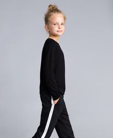Jersey lace t-shirt Black Child GCN2F3-02