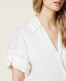 Chemise cropped en popeline stretch Off White Femme 221LM2LAA-04