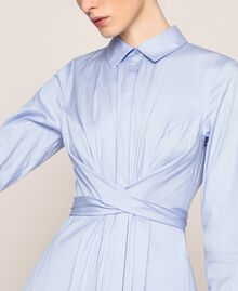 Long poplin shirt dress Sky Blue Woman 201MP218C-05