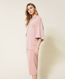 Sweat-shirt avec capuche et jupe en scuba Rose « Silver Pink » Femme 221LL2700-03