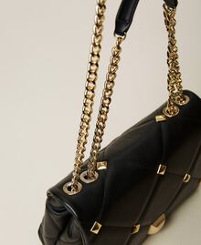 'Cara’ studded leather shoulder bag Black Woman 221TB7301-05