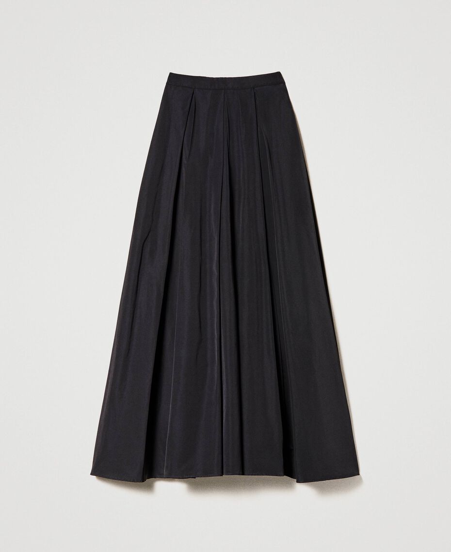 Long taffeta skirt Woman, Black | TWINSET Milano