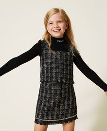 Lurex tweed short skirt Black Jacquard Child 222GJ226D-02