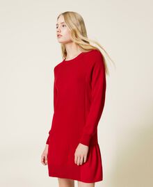 Short knit dress with inserts Poppy Red Woman 222TT3280-01