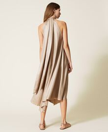 Robe longue en crêpe georgette lamé Marron « Hazel Brown » Femme 221LB2HAA-03