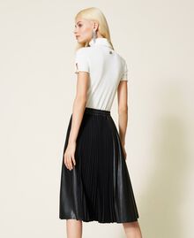 Pleated skirt with drawstring Two-tone “Burned” Brown / Misty Rose Woman 212LI2FAA-03
