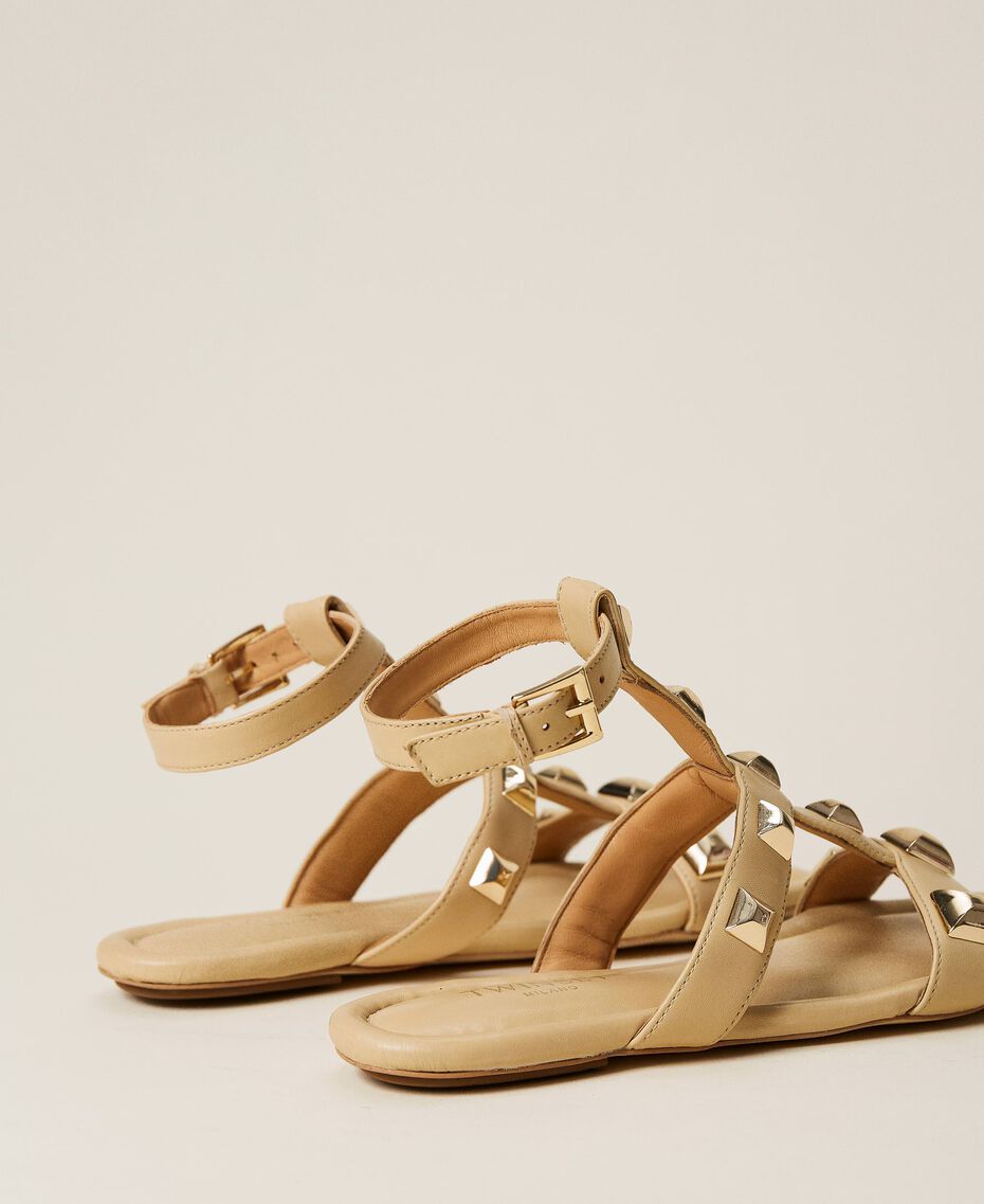 Nappa sandals with studs "Nude" Beige Woman 221TCP054-03