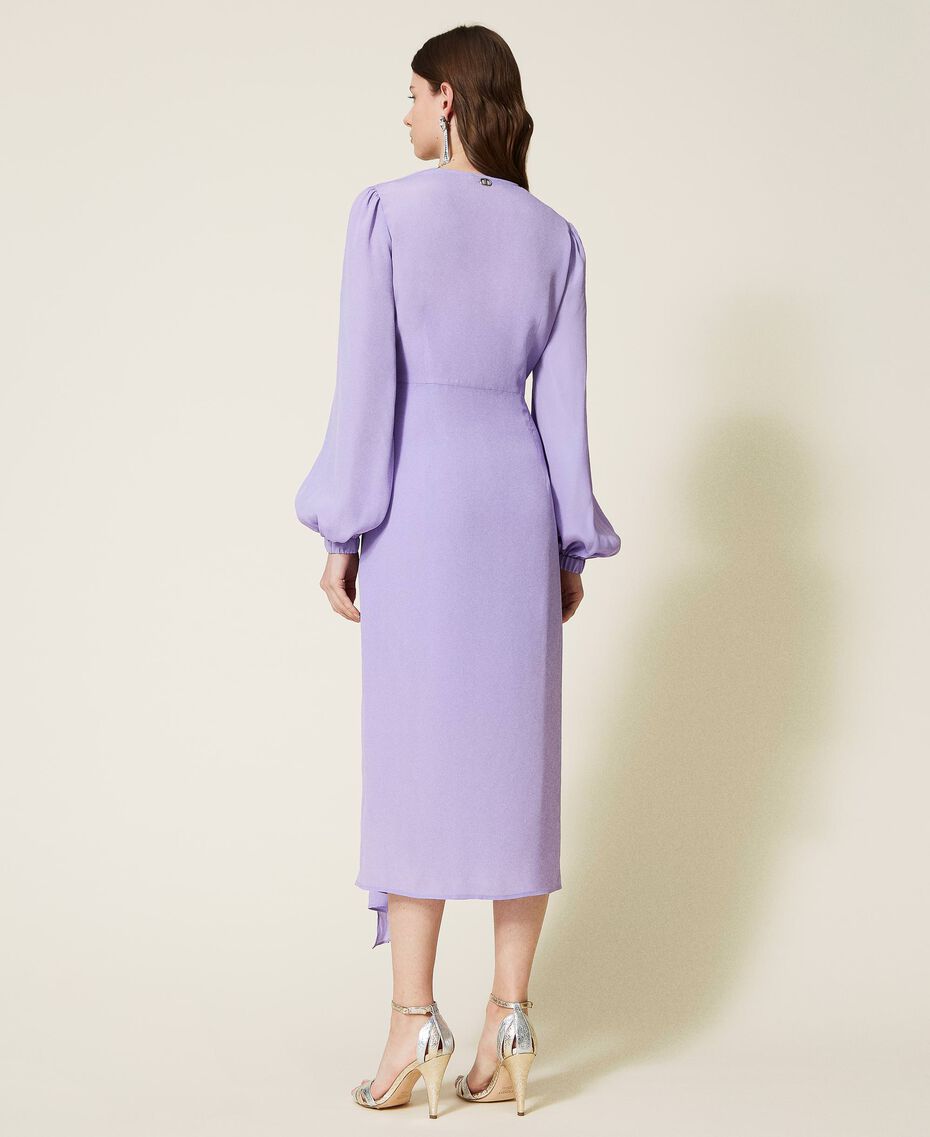 Silk blend wrap dress “Ballerina” Purple Woman 221TT2472-03