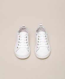 Sneakers de napa con bordado Blanco Niño 201GCB070-04