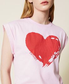 T-shirt con cuore e coulisse Giglio Donna 221TQ2082-04