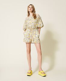 Platform thong sandals with stitching "Celandine” Yellow Woman 221LMPZCC-0S