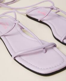 Sandales plates avec lacets Multicolore Violet « Pastel Lilac »/Jaune Vif/Rose Fluo Femme 221ACT122-04