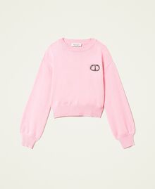 Pullover mit Strasslogo „Aurora Pink“-Rosa Kind 222GJ318A-0S