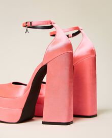 Satin court shoes with platform Fluorescent Pink Woman 222ACP184-04