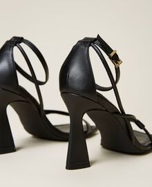 Sandales montantes avec lanières Noir Femme 221ACT10J-03