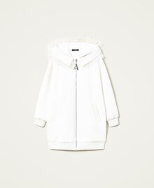 Scuba jacket with feathers White Gardenia Woman 221AT2393-0S