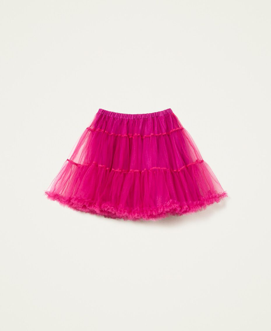 Floweritude skirt with tulle flounces "Bright Rose” Pink Woman 222AP2078-0S