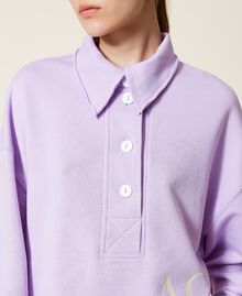 Sweat-shirt avec col polo et logo Violet « Pastel Lilac » Femme 221AT2051-04