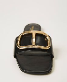 Sandales slide en cuir avec logo Blanc Neige Femme 211TCT014-03