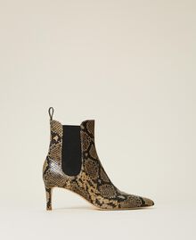 Animal print leather ankle boots Dark Leather Python Print Woman 212TCT082-02