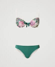 Soutien-gorge de bain push-up avec sequins et slip Bicolore Roses Sequins/Sage Green Femme 231LBM344-0S