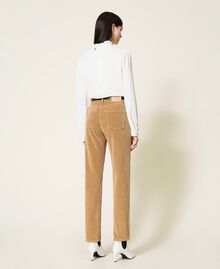 Straight corduroy trousers “Golden Rock” Beige Woman 212TT2323-04