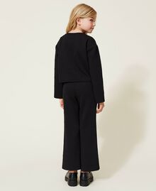 Jacquard jumper and trousers with logo Black Child 222GJ2271-03