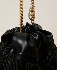 Sac modèle sacchetto avec franges de perles Noir Femme 212TD8130-04