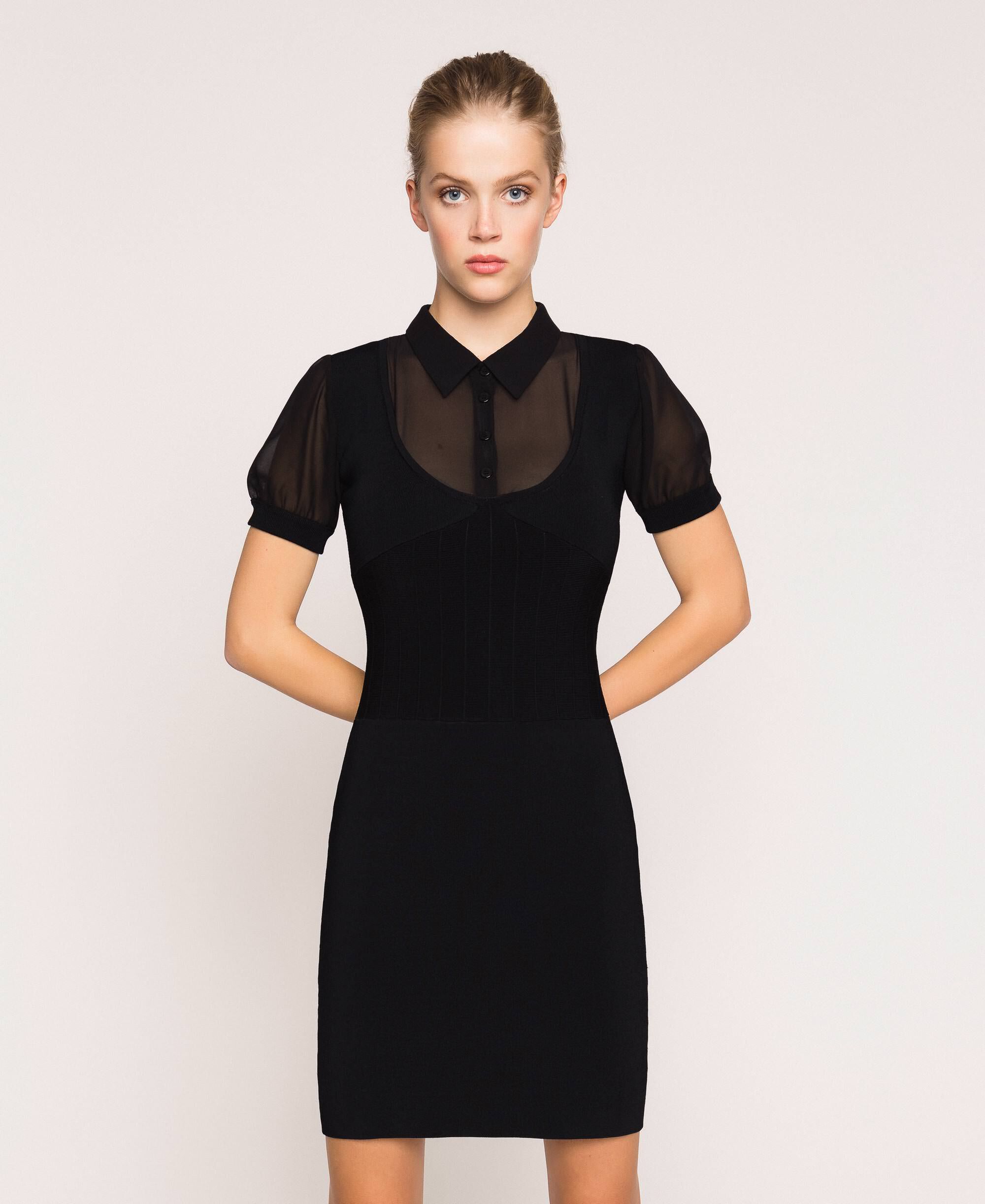 black knit sheath dress