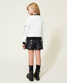 Logo sweatshirt and quilted shorts Bicolour Off White / Black Child 222GJ2111-04