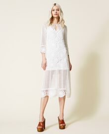 Robe longue en maille crochet Off White Femme 221AT3041-03