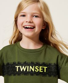 Sweatshirt with logo and lace "Cypress" Green Child 222GJ2121-05