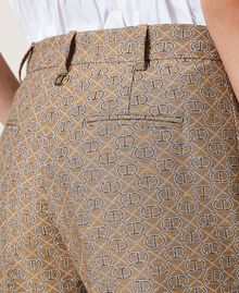 Pantalon jacquard avec logo all-over Logo All-over Camel Femme 221TP2582-05