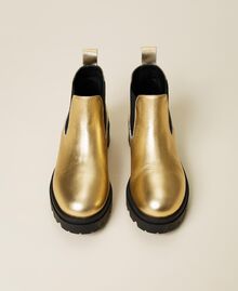 Laminated leather Chelsea boots Gold Yellow Child 222GCJ052-05